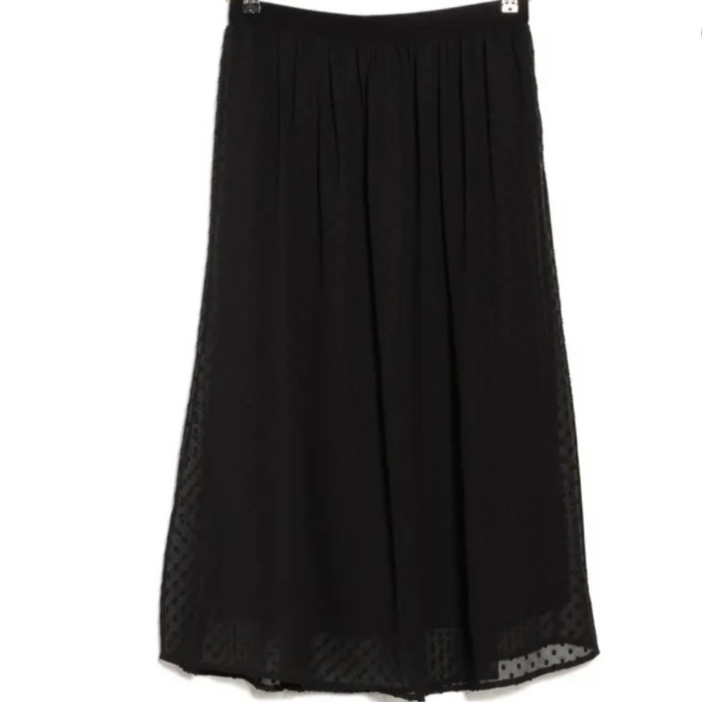 Adrianna Papell Swiss Dot Sheer Midi Skirt Black Size Extra Large NWT - Picture 2 of 9